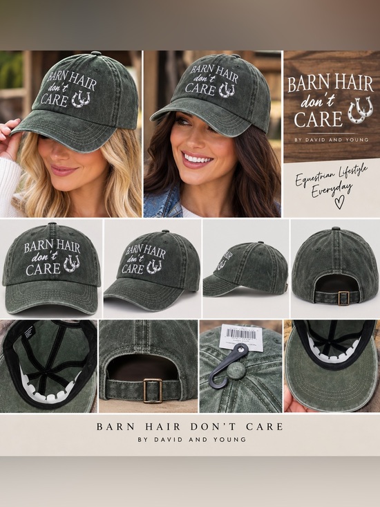 David and Young Accessories - Horse 🐎 Enthusiasts Hat w/White Embroidery & Rhinestones✨on horseshoes🤩 {NWT}